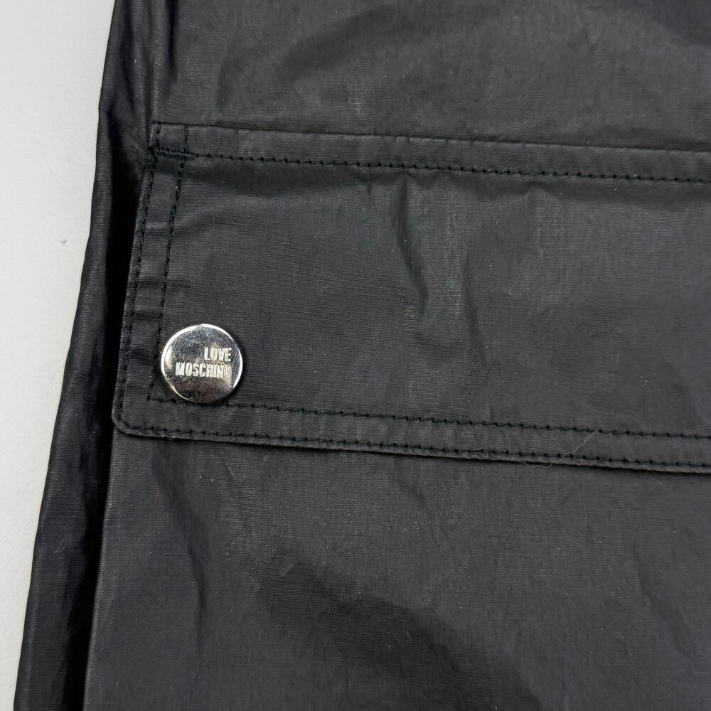 LOVE MOSCHINO Black Front Button Shift Dress Size 4 Made In Italy - Picture 3 of 7